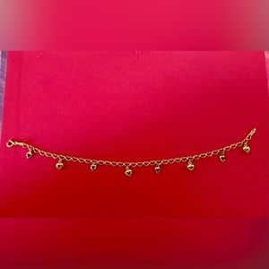 14k yellow gold heart bracelet